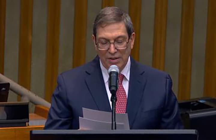 Canciller cubano denuncia el embargo en la ONU mientras busca apoyo internacional