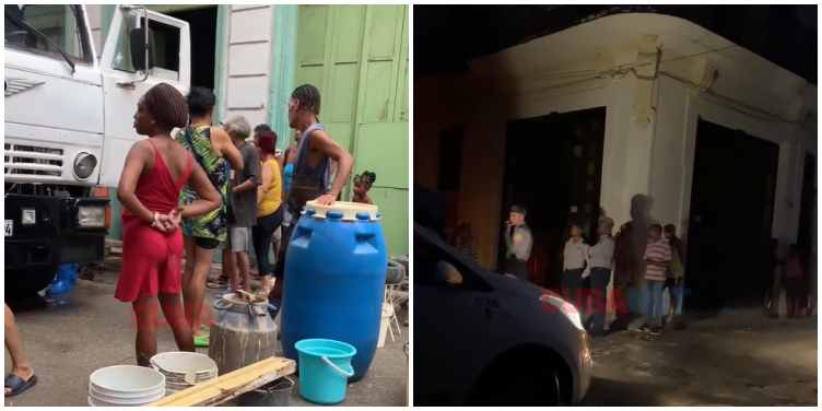 Vecinos de La Habana Vieja bloquean calle por falta de agua y electricidad