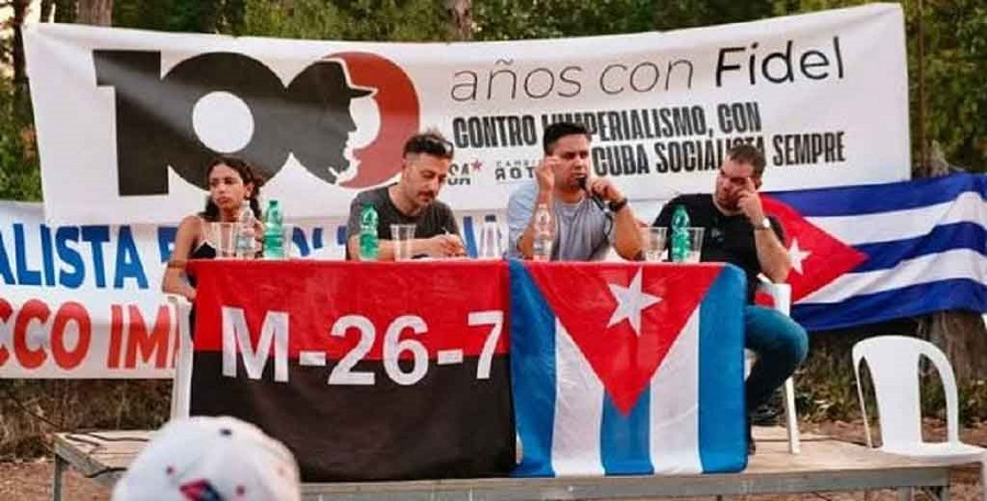 Jóvenes italianos celebran centenario del líder cubano Fidel Castro