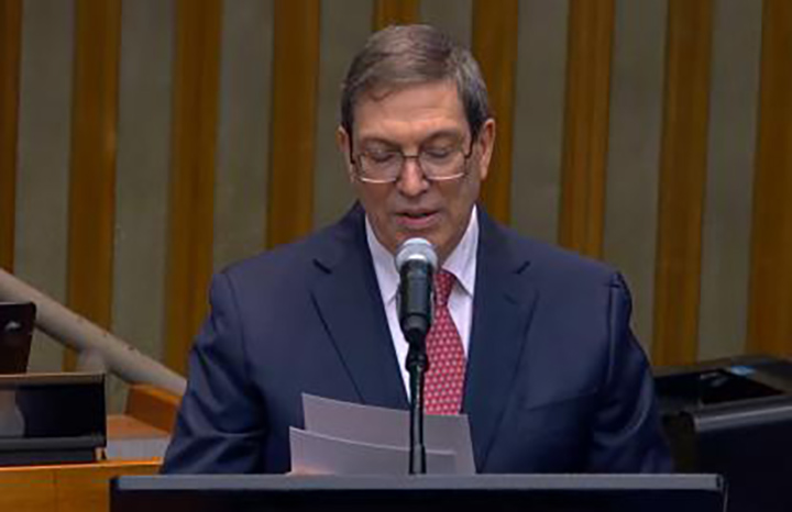 Canciller cubano denuncia el embargo en la ONU mientras busca apoyo internacional